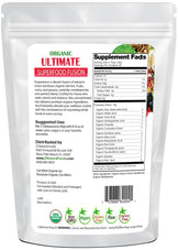 Back of the bag image of Organic Ultimate Superfood Fusion 1 lb 
