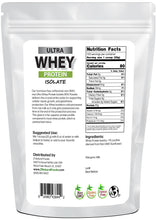 Back of the bag image of Ultra Whey Protein Isolate 5 lb