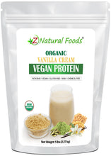 Photo of front of 5 lb bag of Organic Vanilla Cream Vegan Protein