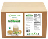 Photo of front and back label image of Vanilla Cream Vegan Protein in bulk