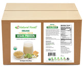Photo of front and back label image of Organic Vanilla Cream Vegan Protein in bulk