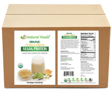 Photo of front and back label image of Vanilla Cream Vegan Protein in bulk