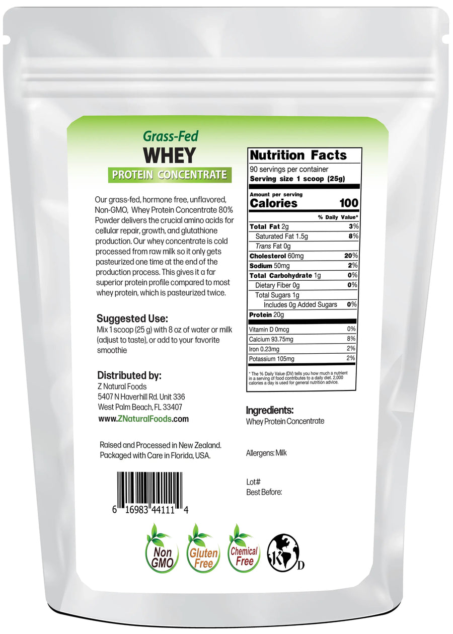 Whey Protein Concentrate back of bag image 5 lb