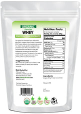 Photo of the back of 1 lb bag of Whey Protein Concentrate - Organic
