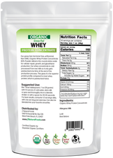 Photo of the back of 1 lb bag of Whey Protein Concentrate - Organic