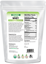 Photo of the back of 1 lb bag of Whey Protein Concentrate - Organic