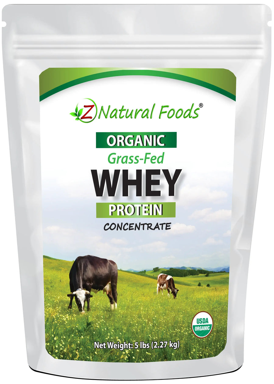 Photo of the front of 5 lb bag of Whey Protein Concentrate - Organic