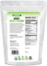 Photo of the back of 5 lb bag of Whey Protein Concentrate - Organic