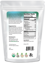 Whey Protein Isolate - Organic back of the bag image 1 lb