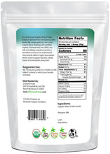 Whey Protein Isolate - Organic back of the bag image 5 lb