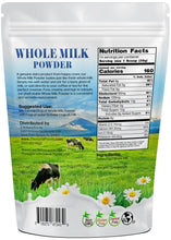 Photo of back of 1 lb bag of Whole Milk Powder