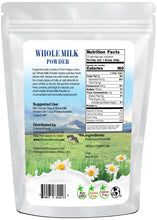 Photo of back of 5 lb bag of Whole Milk Powder