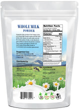 Photo of back of 5 lb bag of Whole Milk Powder