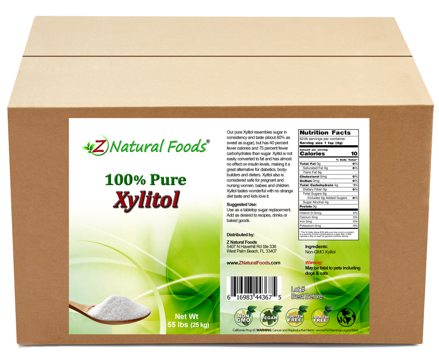 Xylitol - 100% Pure front and back label image of bulk