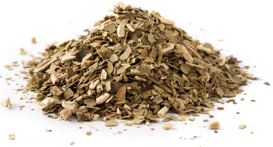 Image of a pile of Yerba Mate Tea Green shreds