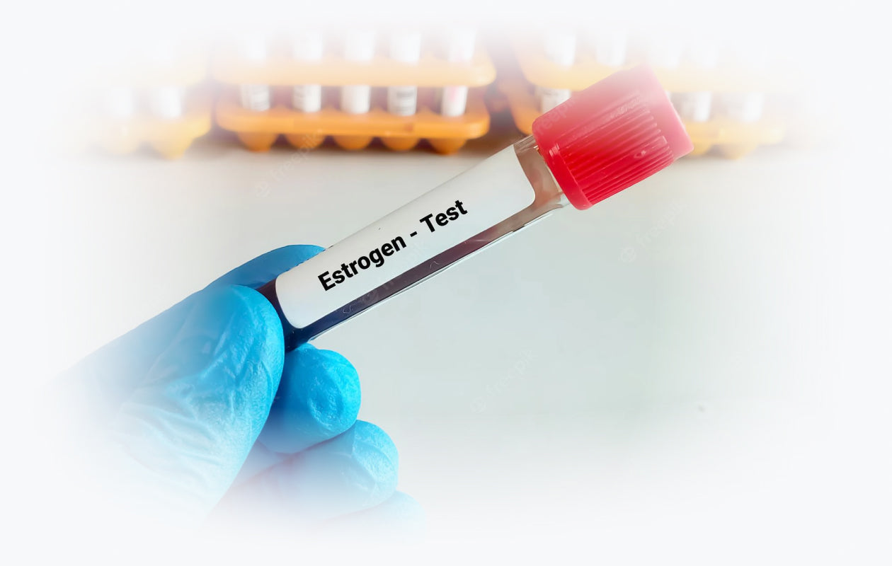 Image of test tube of blood for estrogen test